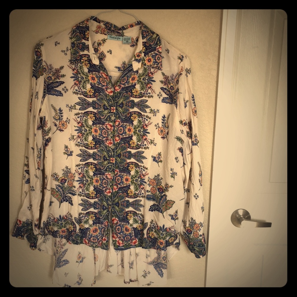 Button down boho top